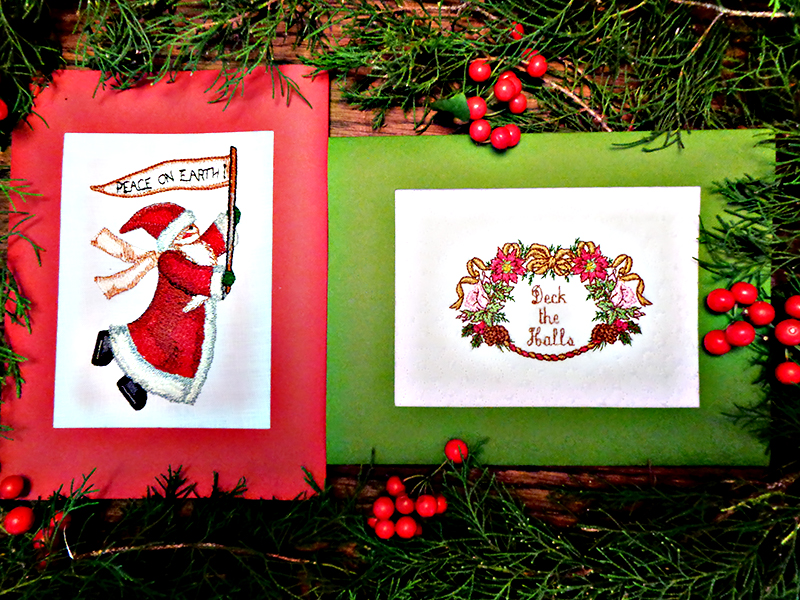 Santa and wreath cards