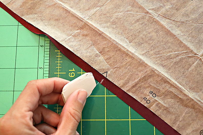 chalk on fabric