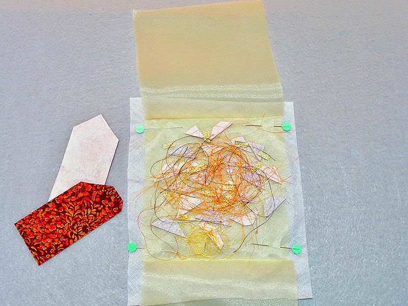 Confetti on fabric square