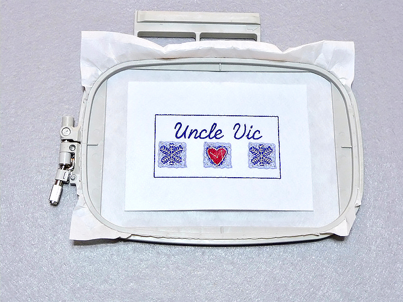 Design Uncle Vic in hoop