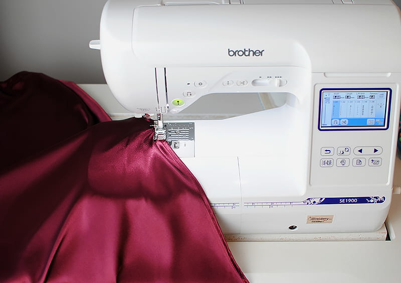 Satin on sewing machine