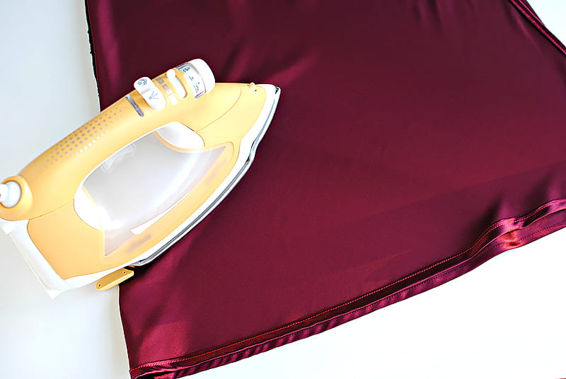 Iron on satin