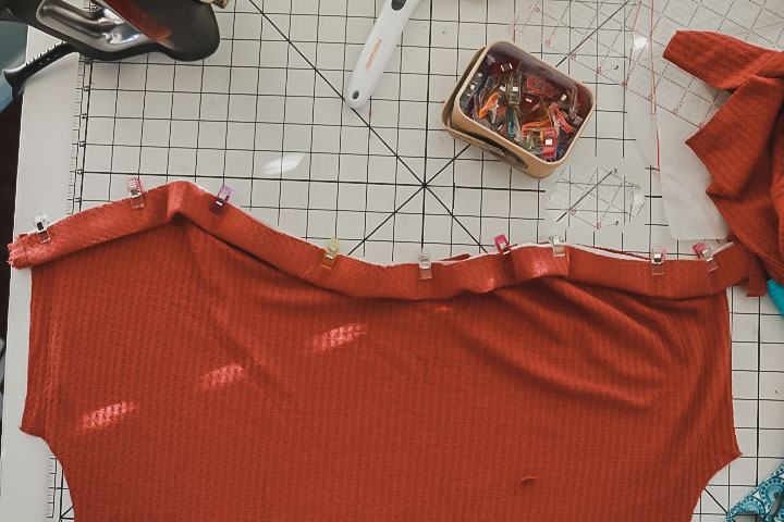 pins on fabric