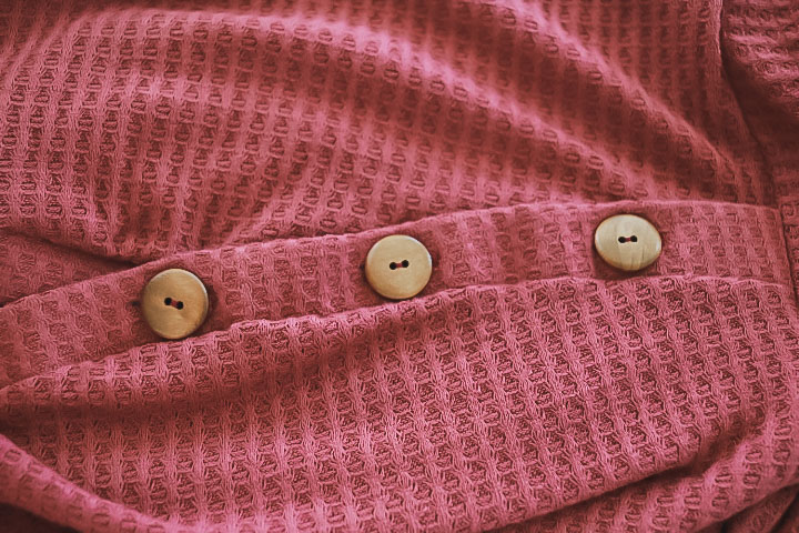 finished garment with buttons