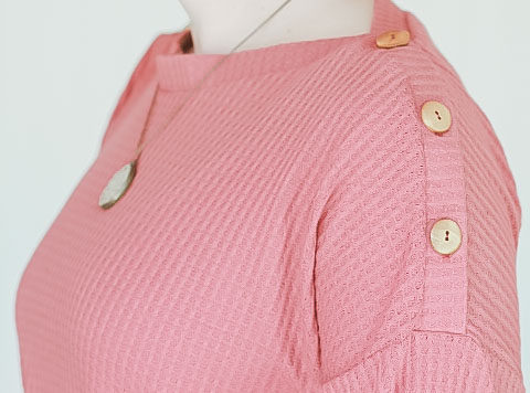 pink shirt with buttons