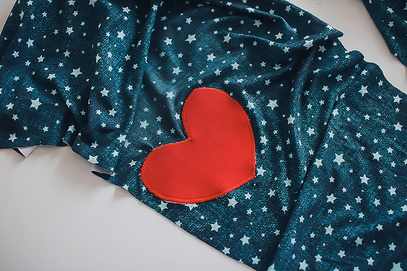 heart patch on fabric