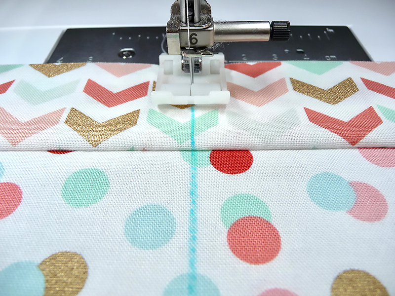 sewing on marked line