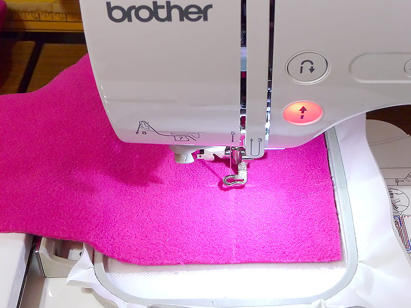 center fabric on machine