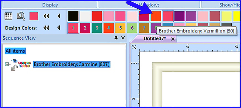 vermillion color selected