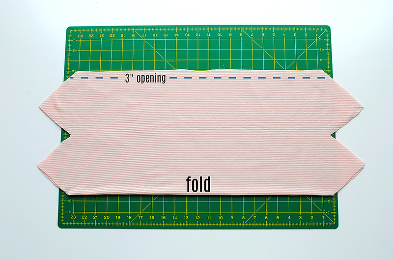 fold fabric and stitch