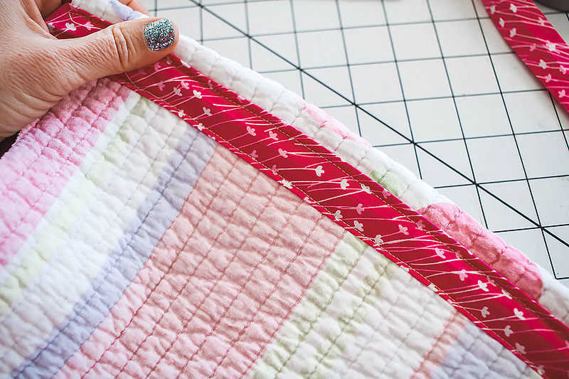 bias tape on quilt
