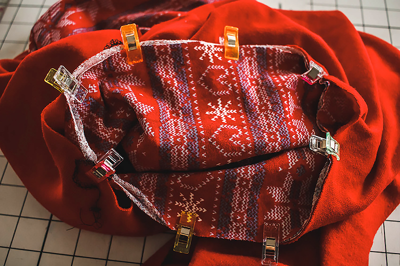 cowl attached to shirt