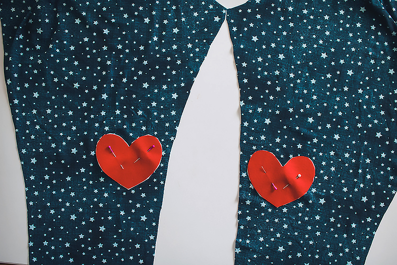 patches pinned on pants