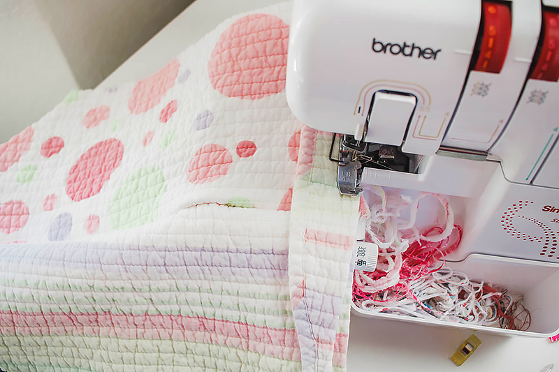 sew layers of quilt together