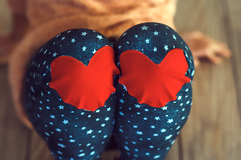 finished leggings on child