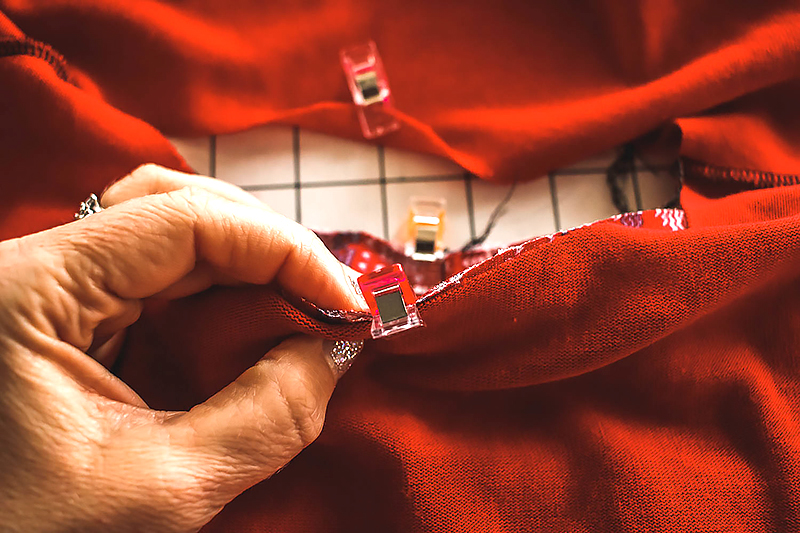 clipped cowl on shirt neck