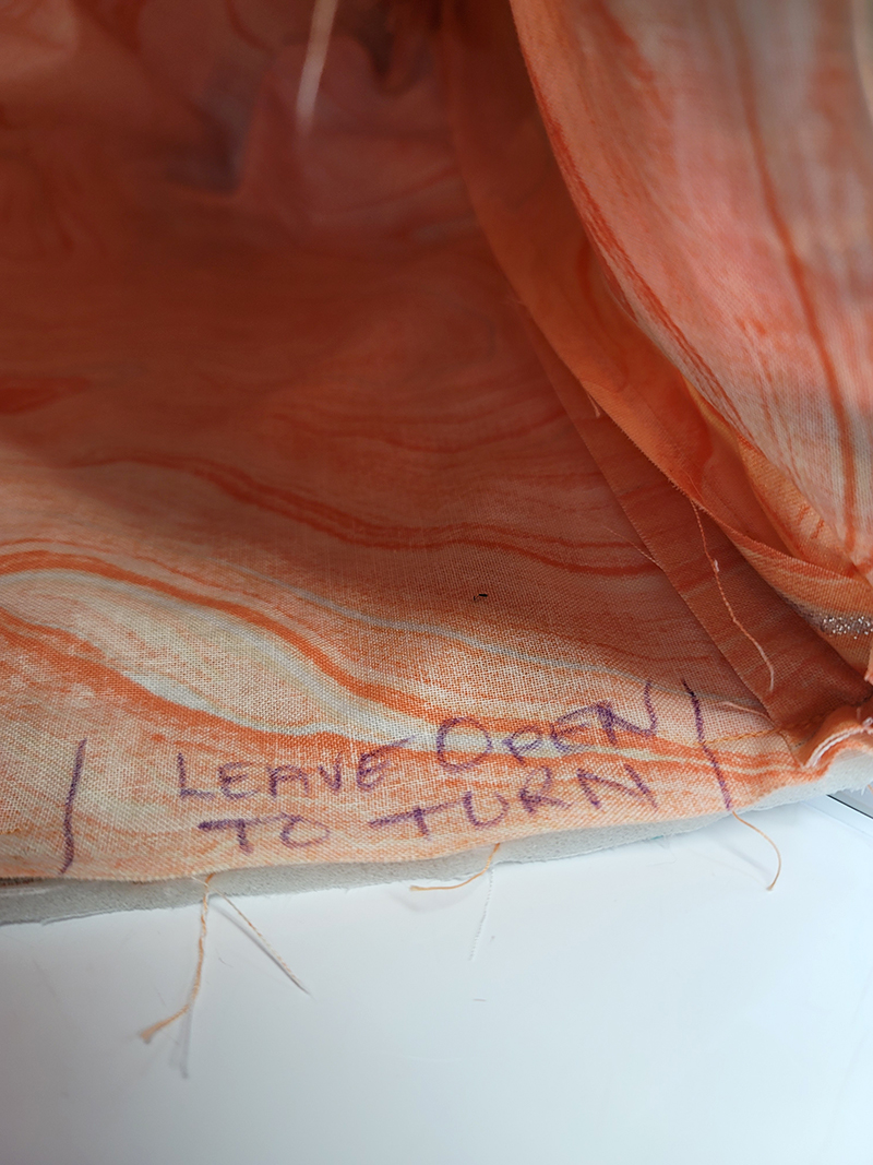 opening to turn fabric