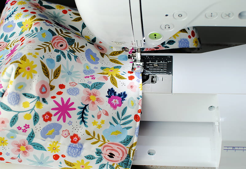 topstitch top of basket