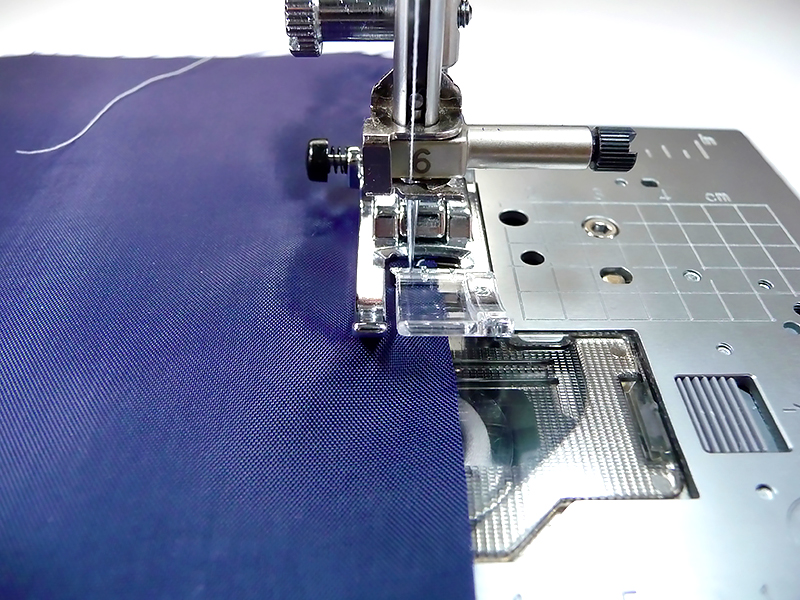sewing blue lining fabric