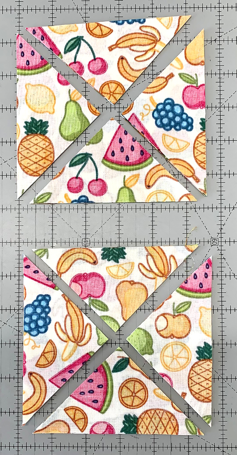 cut into triangles