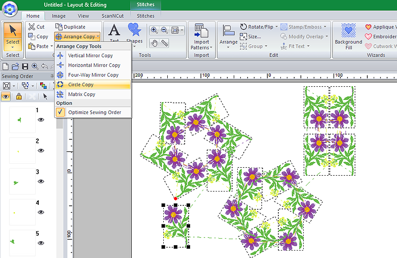 Flowers design on software