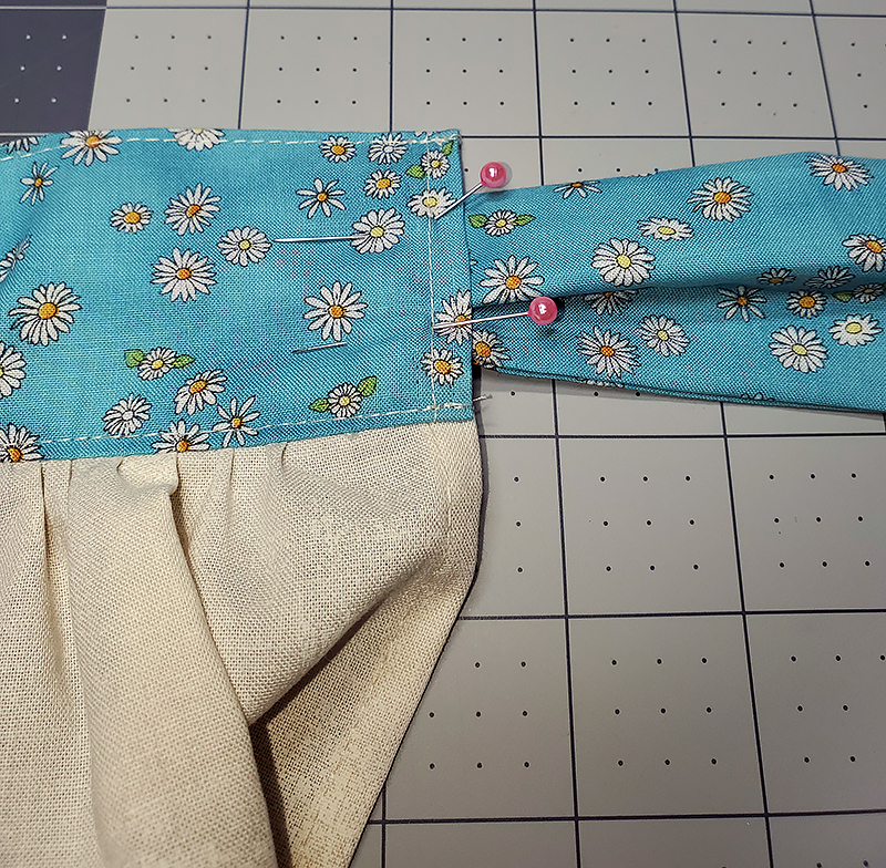 insert pleat into waistband
