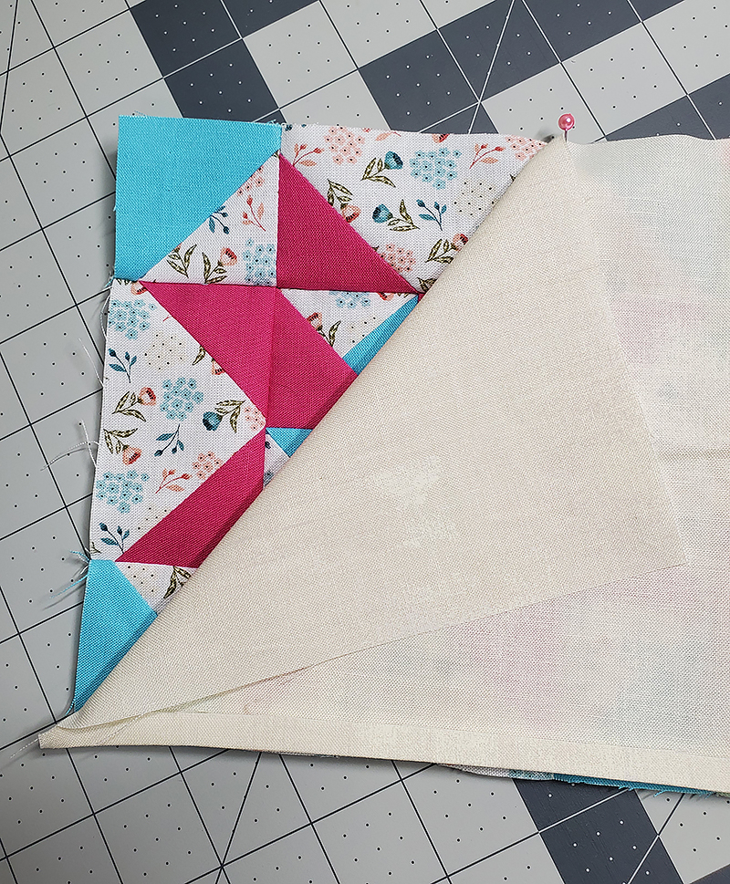 pin unfolded piece D to block