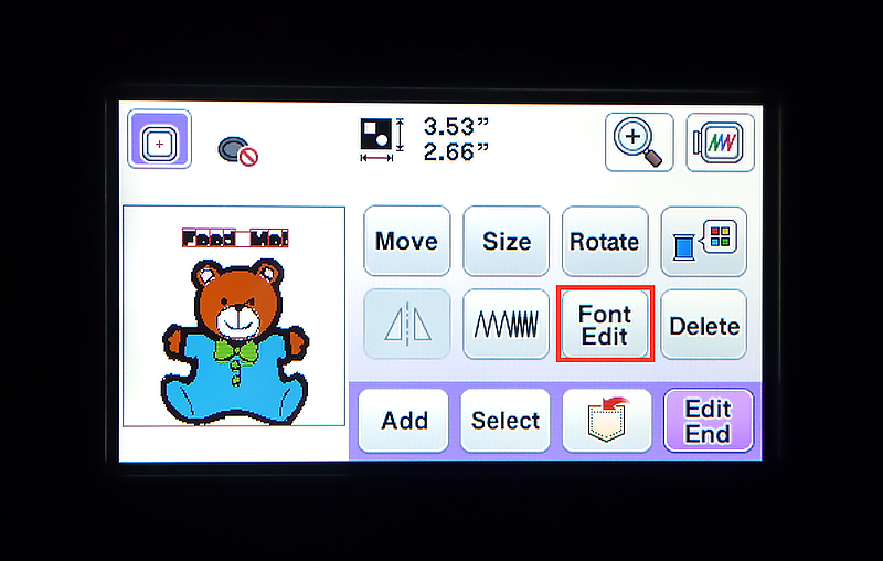 font edit button