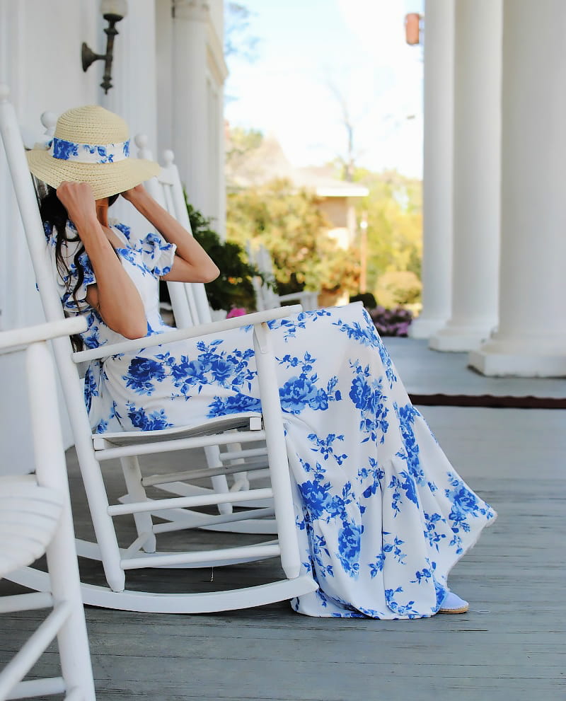 Laura in hat and dress