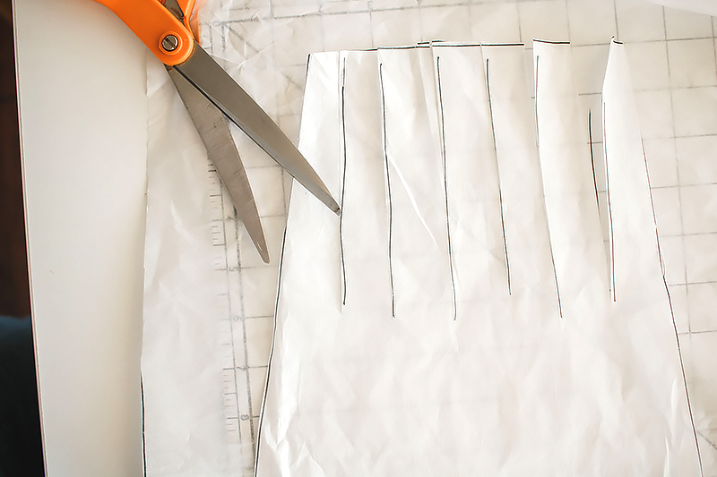 cut six slashes on bottom of sleeve